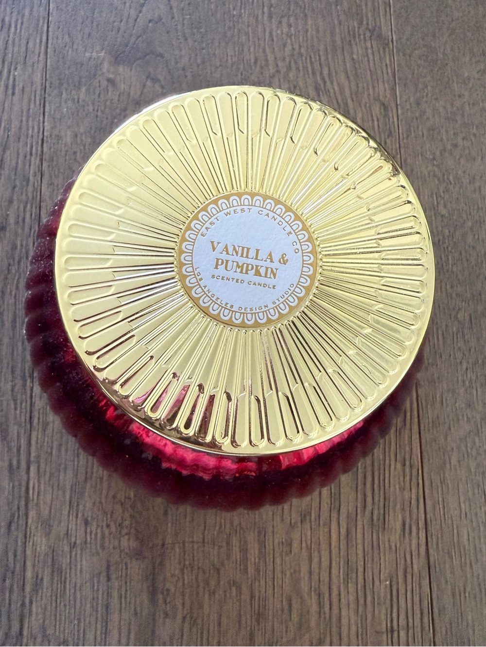 Vanilla & Pumpkin Scented Candle by East West.